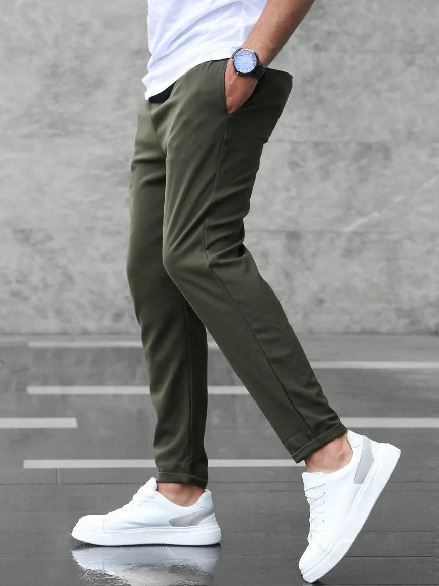 Men's Casual Slim Fit Drawstring Trousers