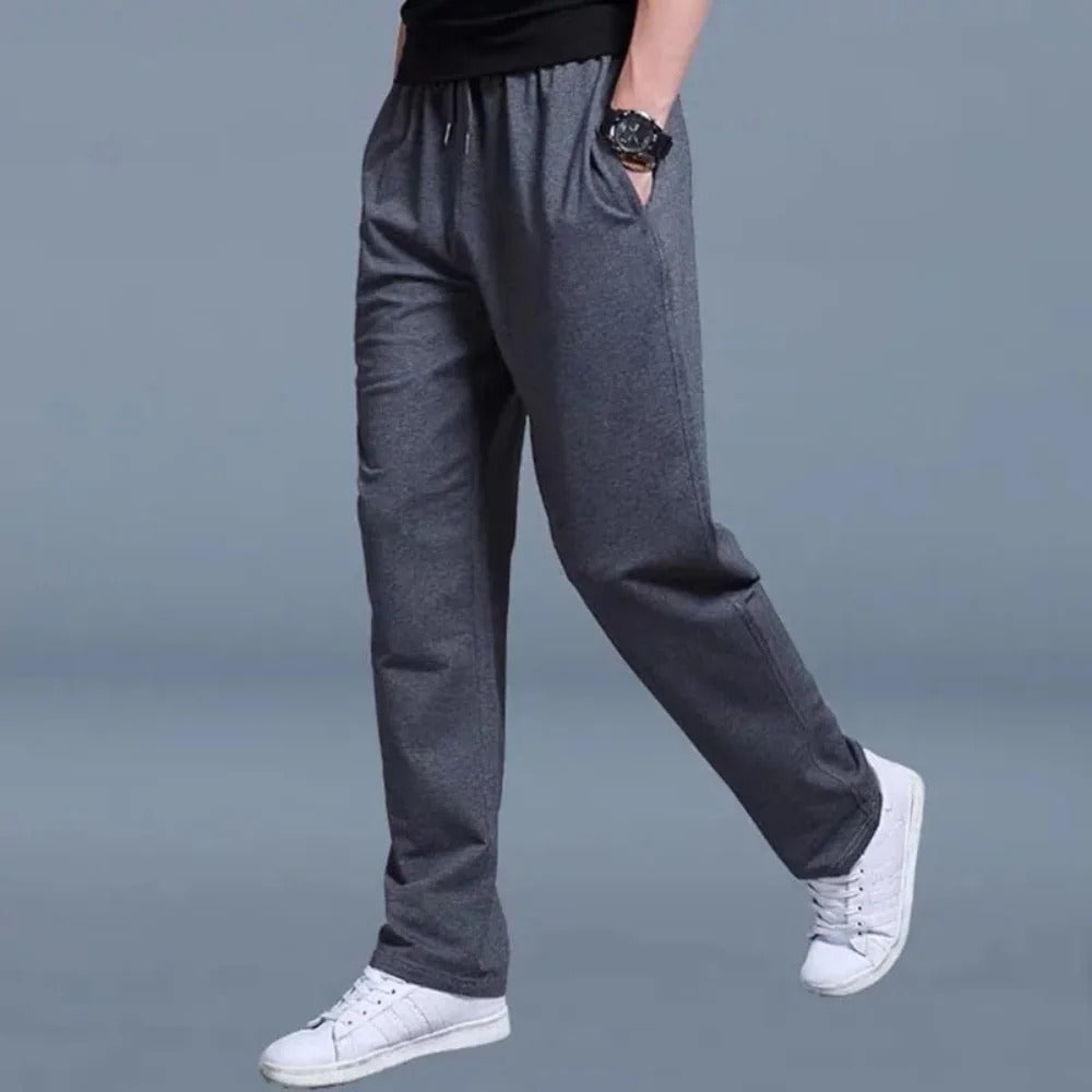 Men's Moisture-Wicking Cotton Polyester Sweatpants with Side Pockets Dark gray
