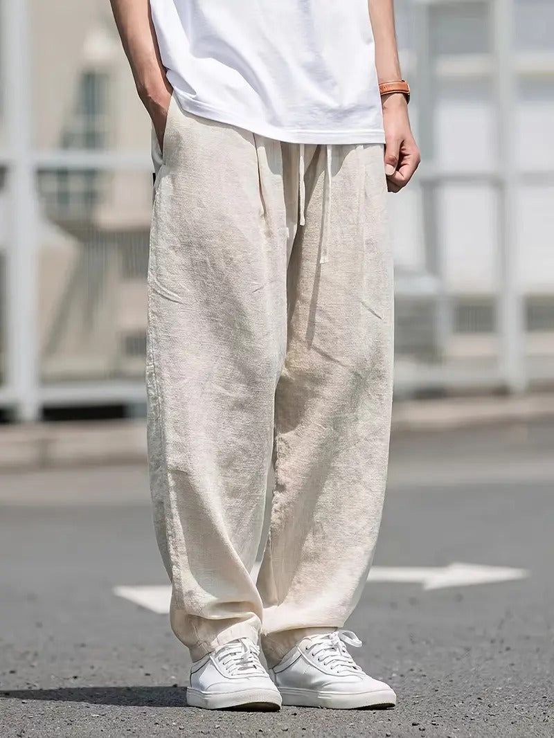 Men's Relaxed Fit Linen Trousers