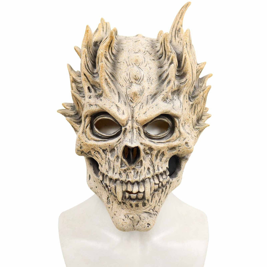 Halloweens helhoved-skeletmaske med eksklusivt latexdesign til cosplay