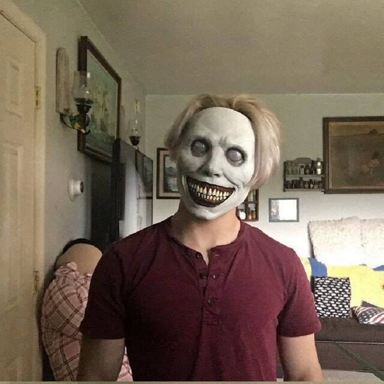 Halloween's Scary White Demon Mask for Cosplay and Costume Parties