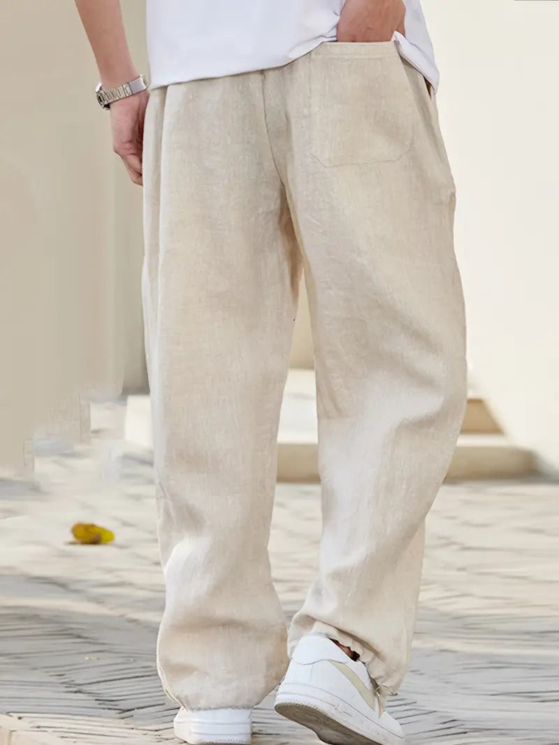 Men's Relaxed Fit Linen Trousers