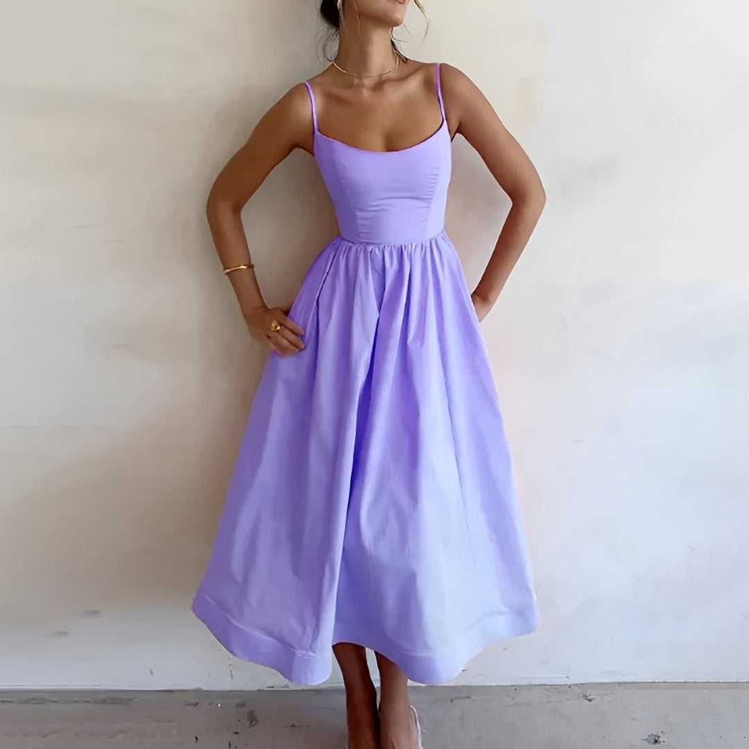 Michele | Stylish Summer Midi Dress Purple