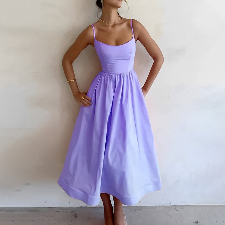 Michele | Stylish Summer Midi Dress Purple