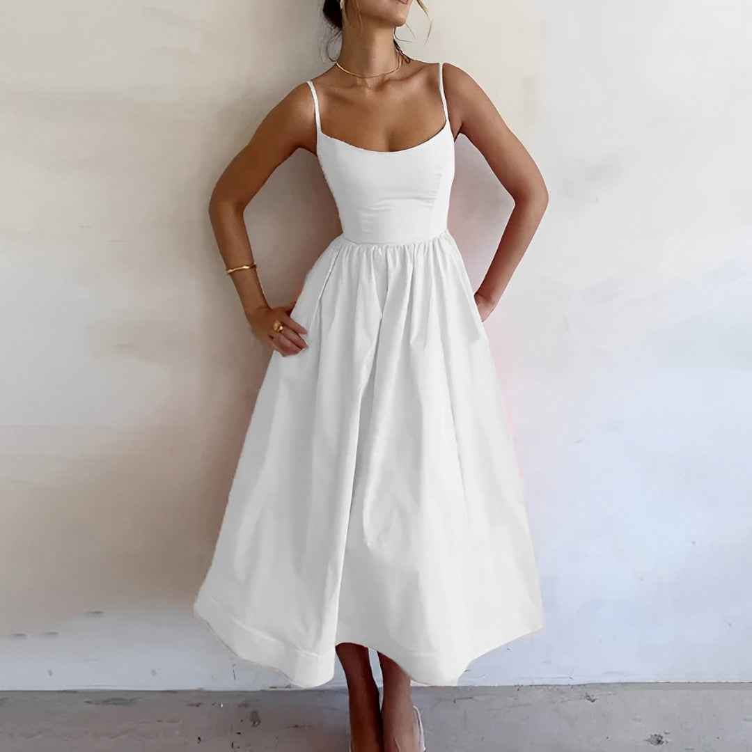 Michele | Stylish Summer Midi Dress White