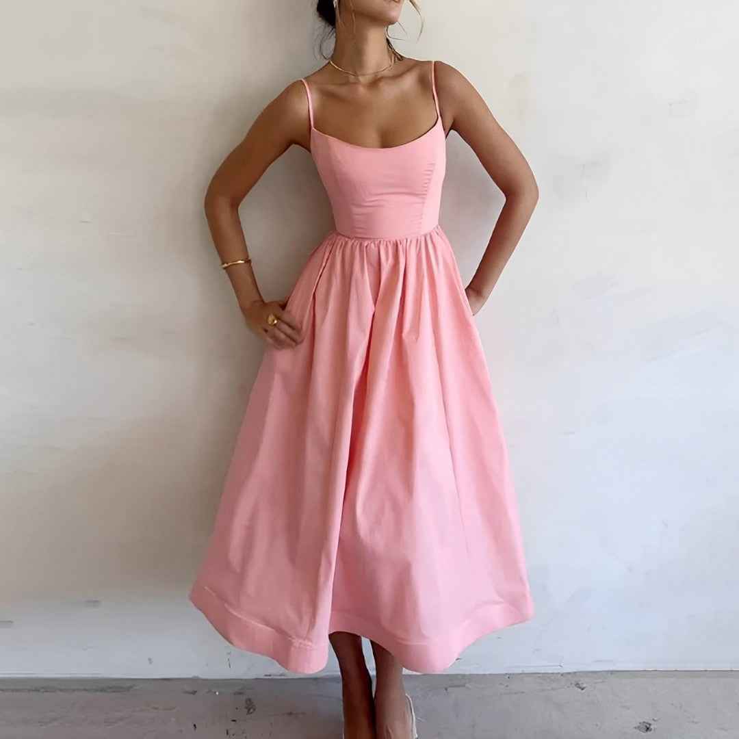 Michele | Stylish Summer Midi Dress Pink