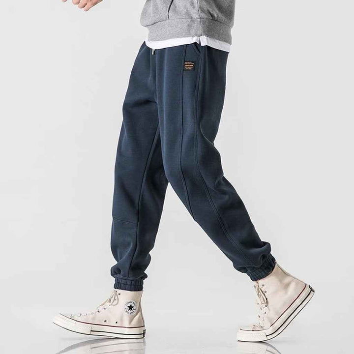 Men's Relaxed Fit Jogging Pants – Tapered Legs – Cotton – Drawstring Waist – Ribbed Cuffs