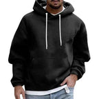 Men's Oversized Hoodie – Soft Cotton – Kangaroo Pocket – Drawstring Hood Black