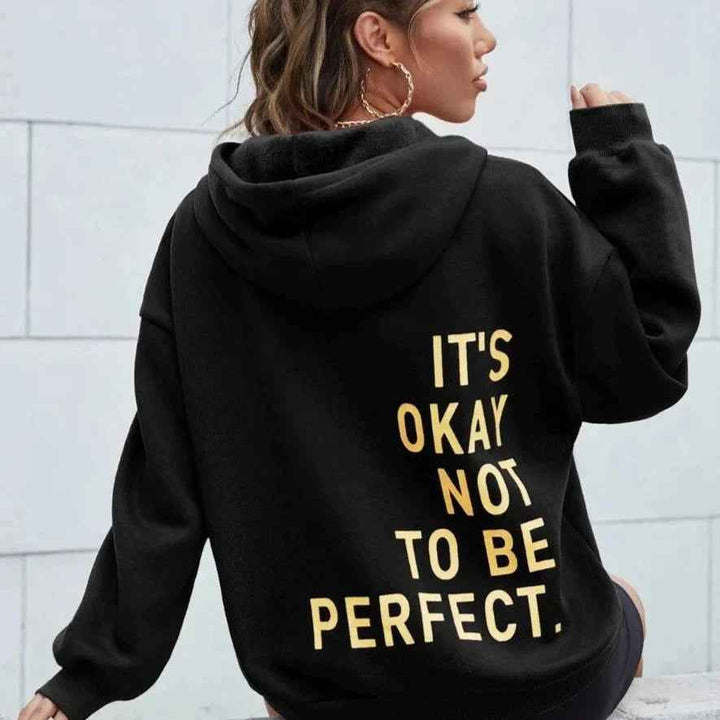 Women's Oversized Hoodie – Soft Cotton Blend – Long Sleeve Casual Wear Black