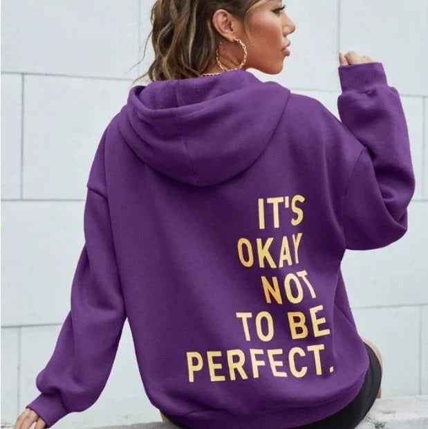 Women's Oversized Hoodie – Soft Cotton Blend – Long Sleeve Casual Wear Purple
