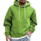 Men's Oversized Hoodie – Soft Cotton – Kangaroo Pocket – Drawstring Hood Light Green