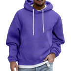 Men's Oversized Hoodie – Soft Cotton – Kangaroo Pocket – Drawstring Hood Distressed