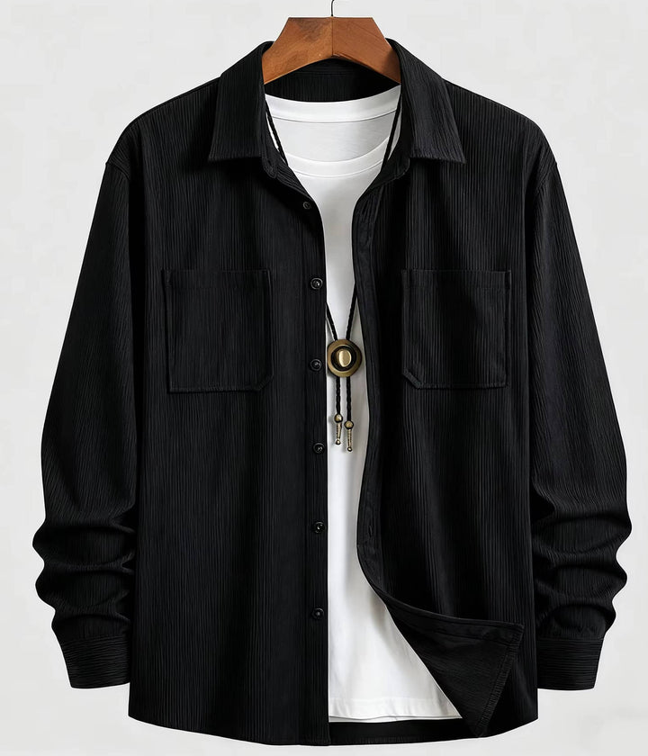Men's Casual Corduroy Button-Up Shirt
