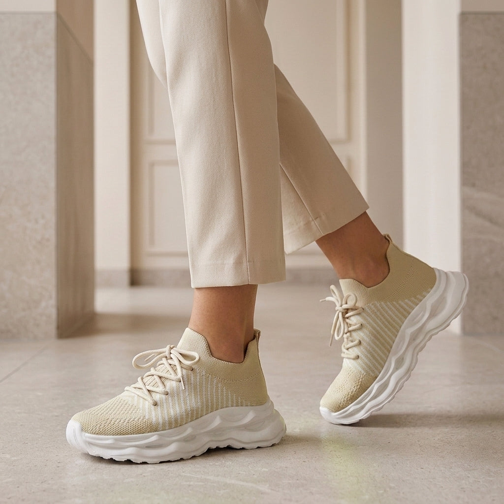 Women's Orthopedic Sneakers for Comfort and Support Cream