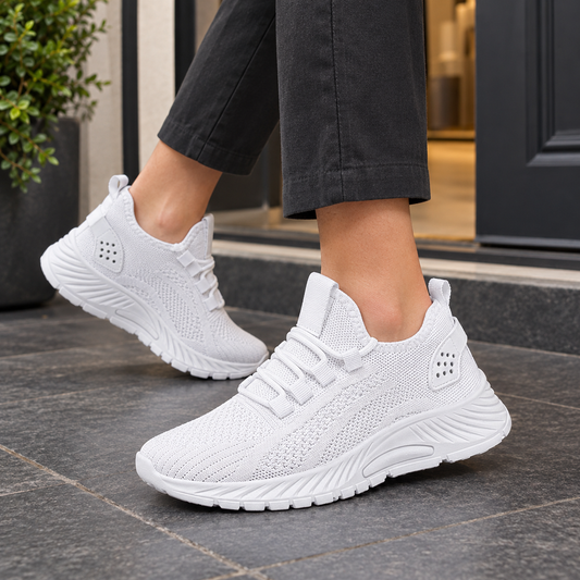 Women's Magenta Knit Sneakers Sweater Winter Essential Knitwear White