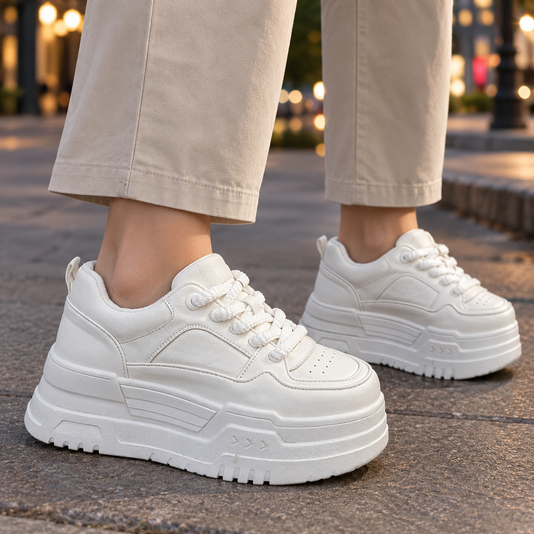Women's Platform Sneakers White