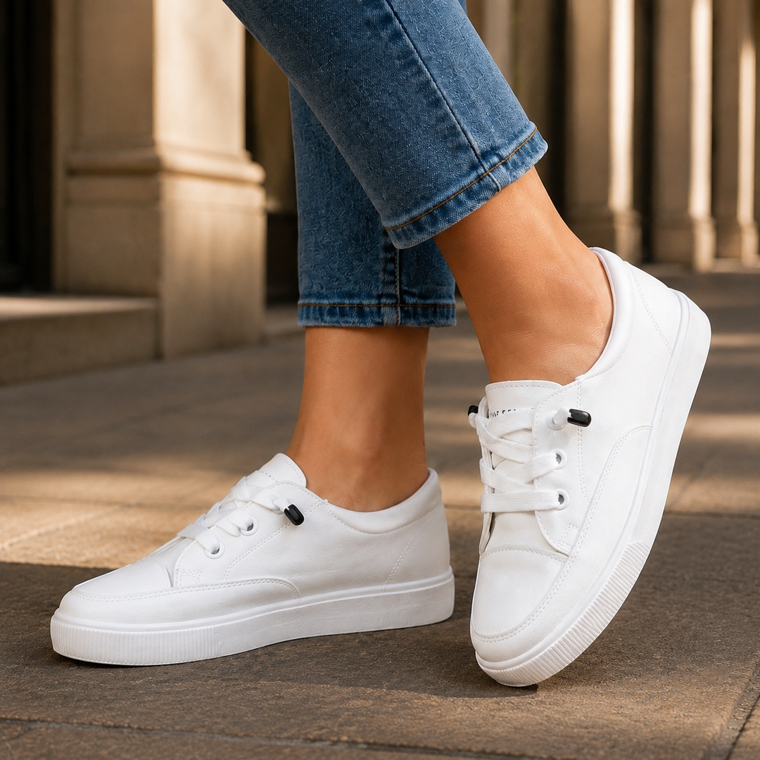 Women's Lace-Up Sneakers White