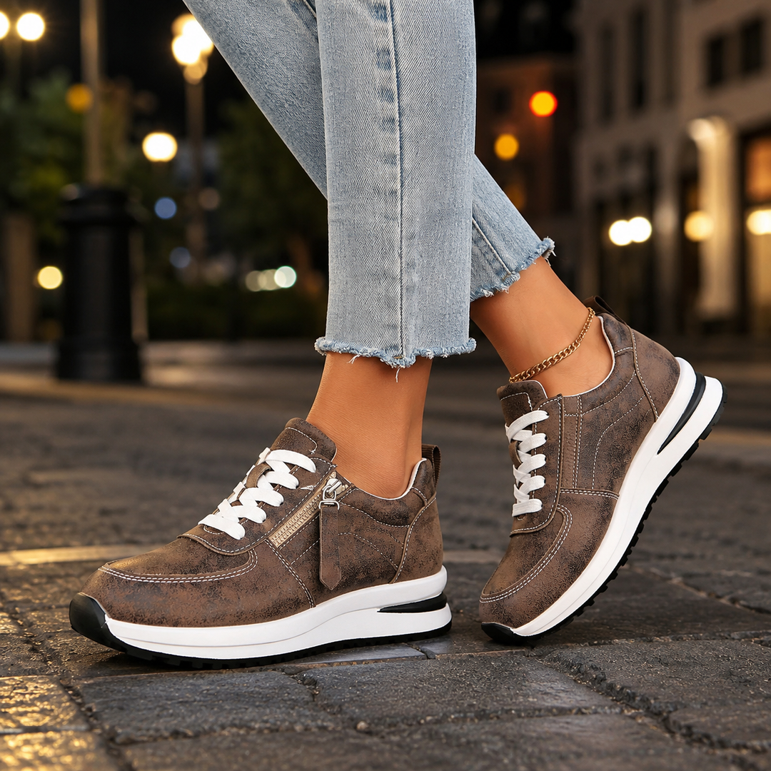 Women's Orthopedic Sneakers for Comfort and Support Brown