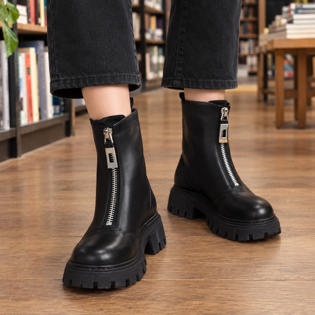 Women's Zip Ankle Boots Black