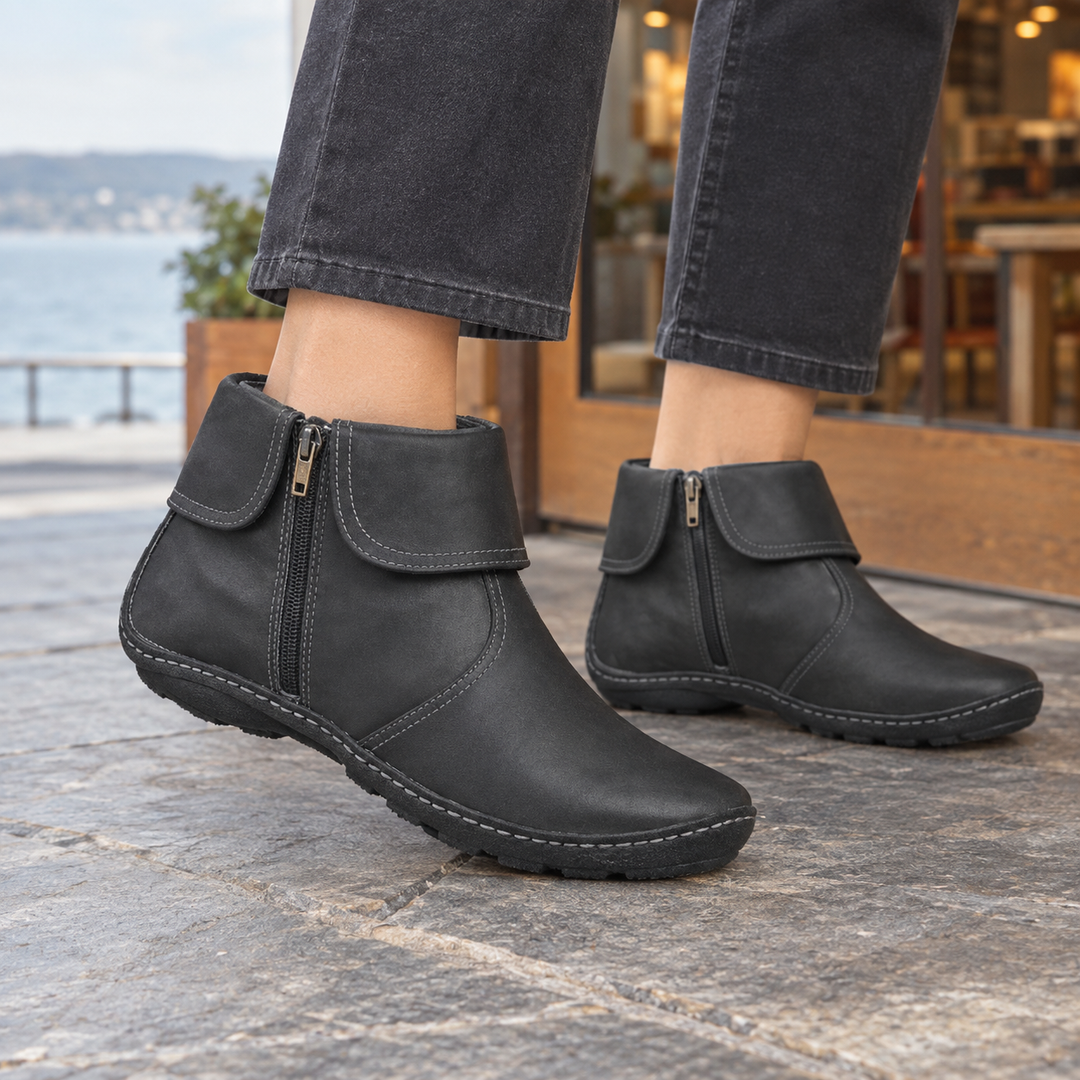 Women's Zip Ankle Boots Black