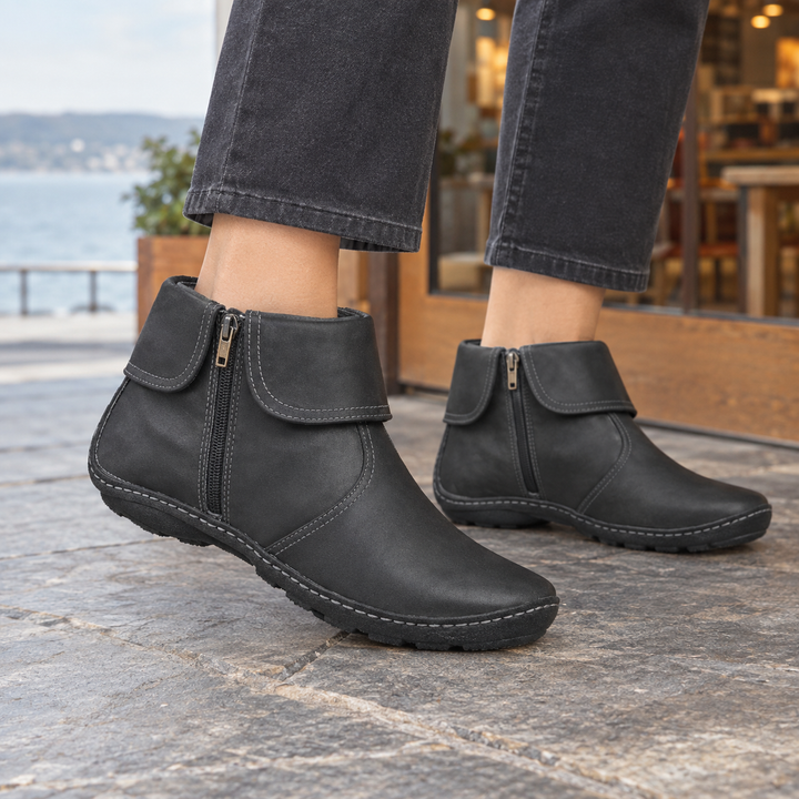 Women's Zip Ankle Boots Black