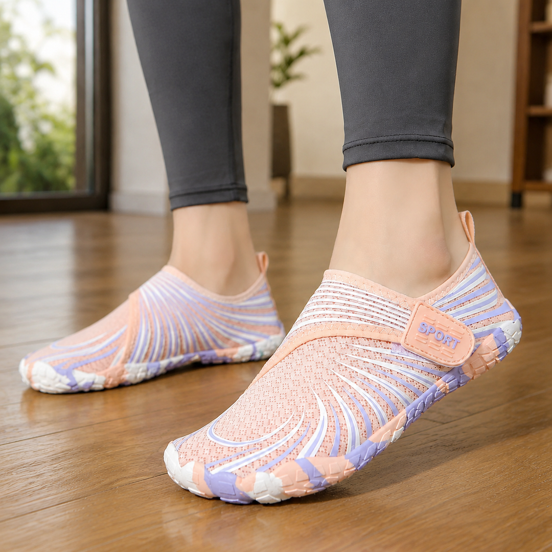 Women's Five-Toe Water Shoes for Active Outdoor Adventures White Purple