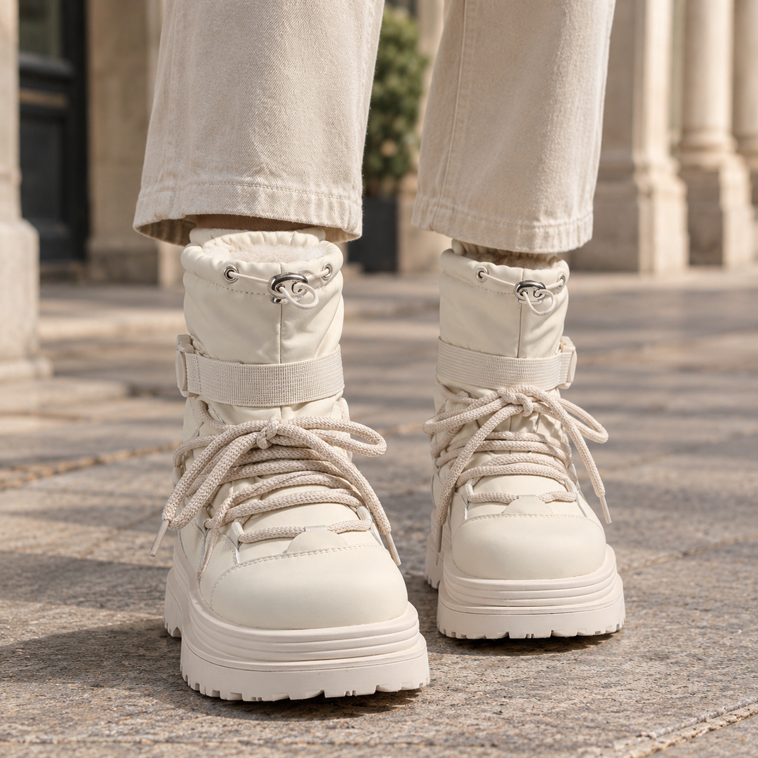 Women's Platform Boots Off White