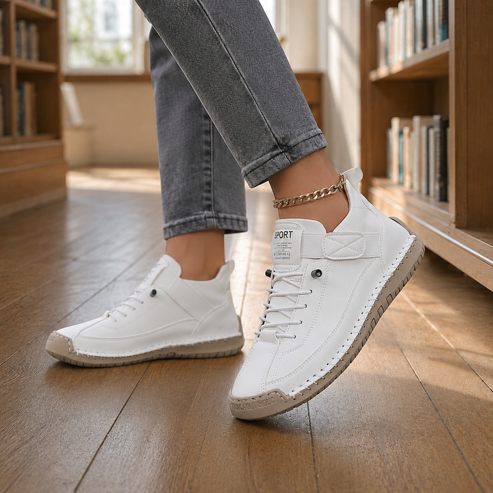 Women's Elastic Lace Sneakers White