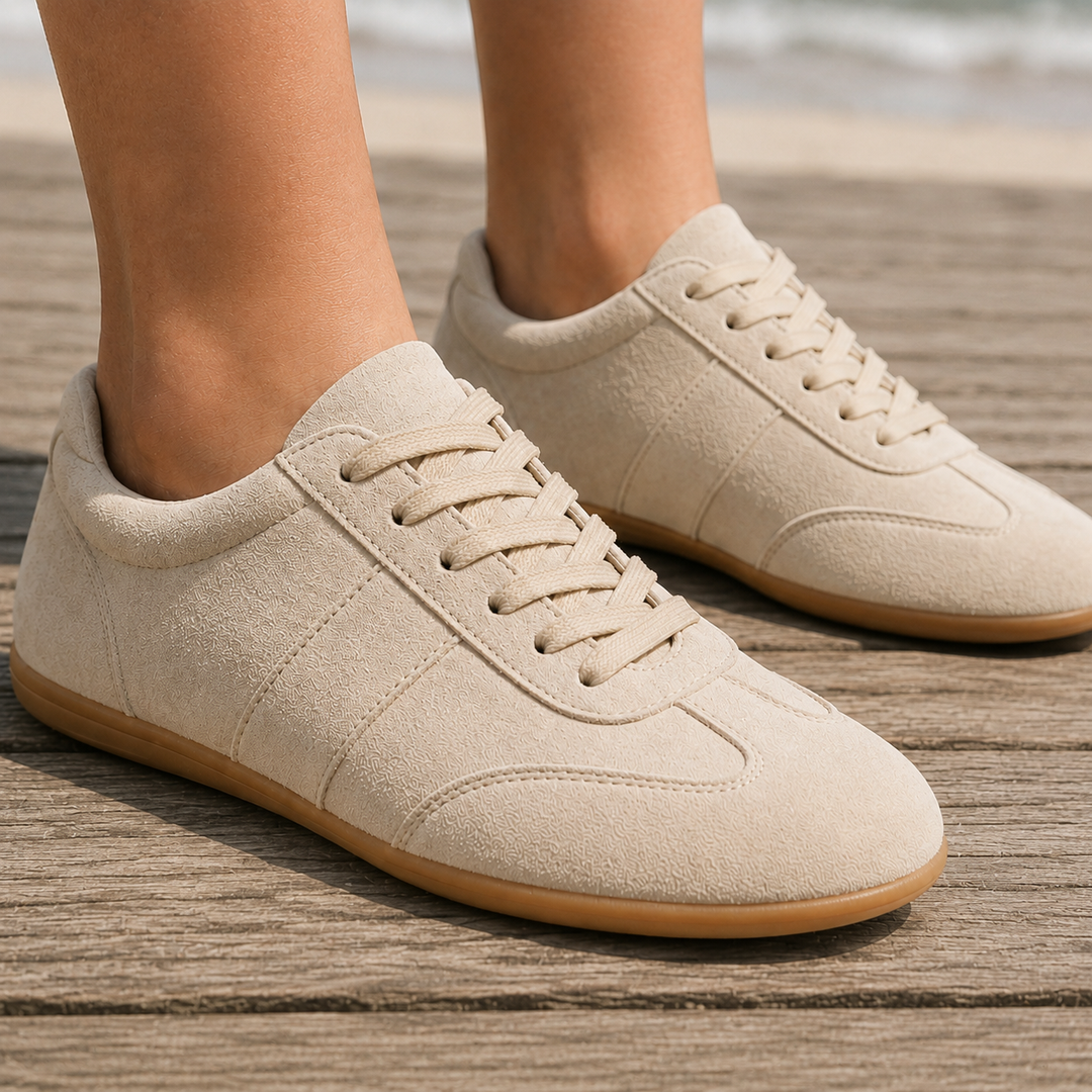 Women's Suede Casual Sneakers Beige