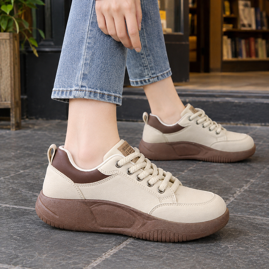 Women's Platform Sneakers Coffee Brown
