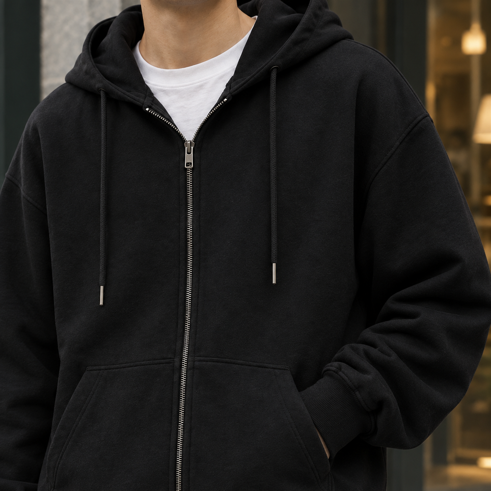 Men's Relaxed Zip-Up Hoodie
