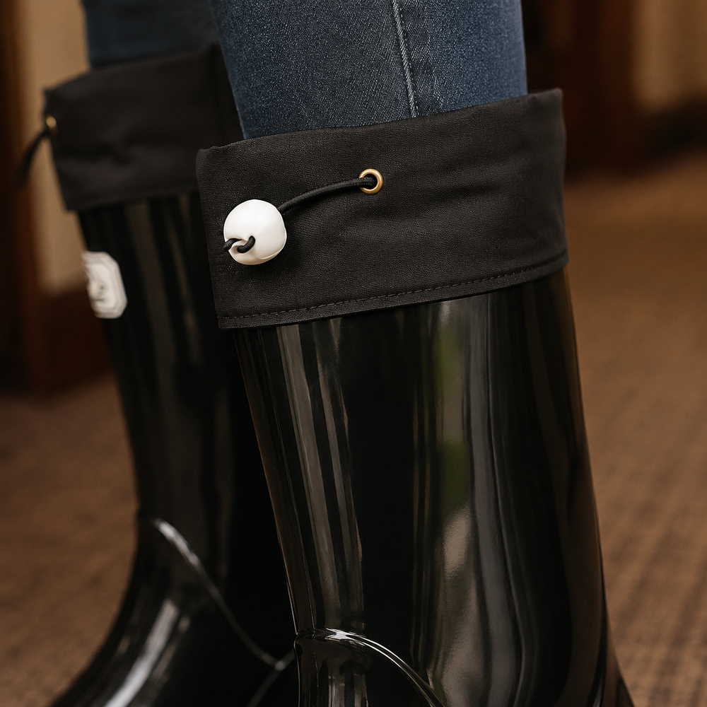 Women's Waterproof Drawstring Rain Boots