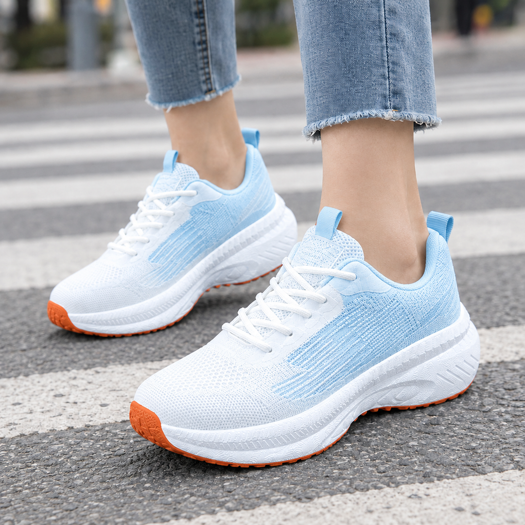 Women's Lace-Up Sneakers White Blue