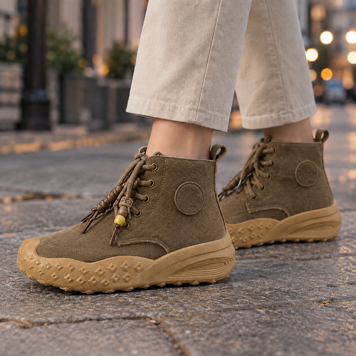 Women's Platform Ankle Boots Khaki