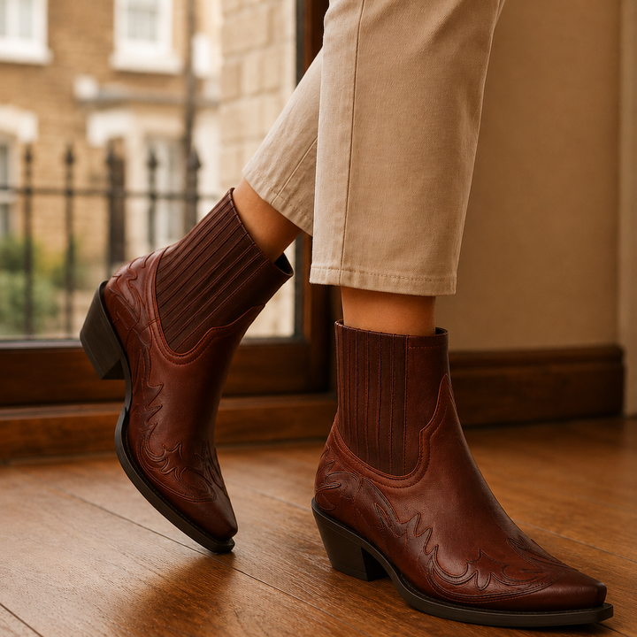Women's Western Style Boots Brown