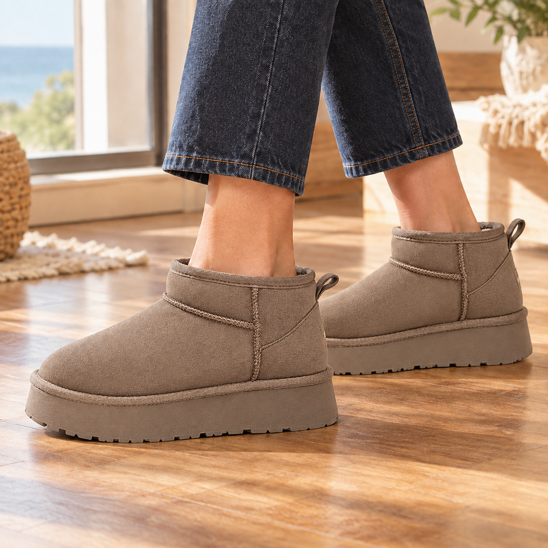 Women's Platform Ankle Boots Antelope Brown