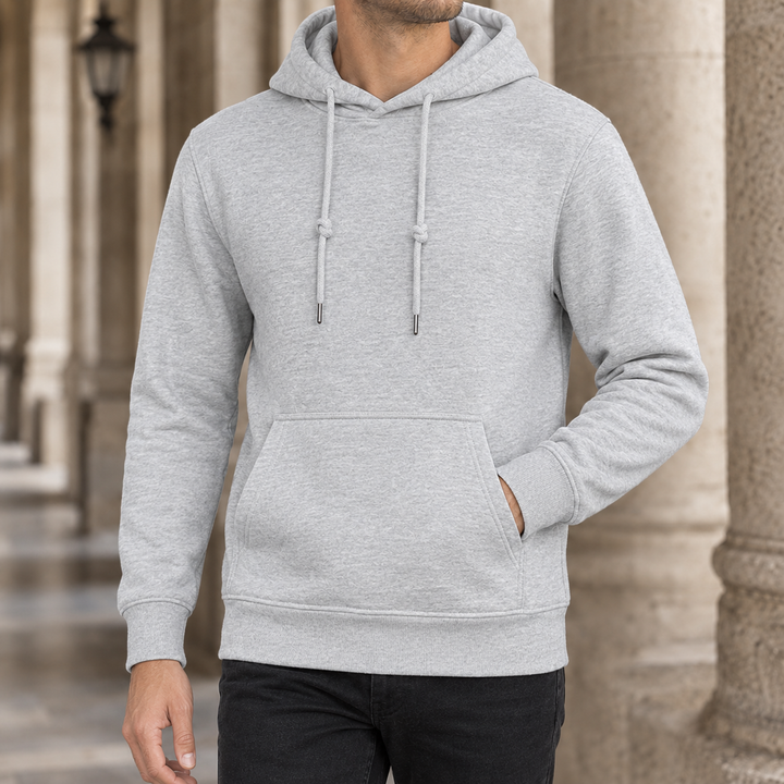 Men's Casual Pullover Hoodie Light Gray