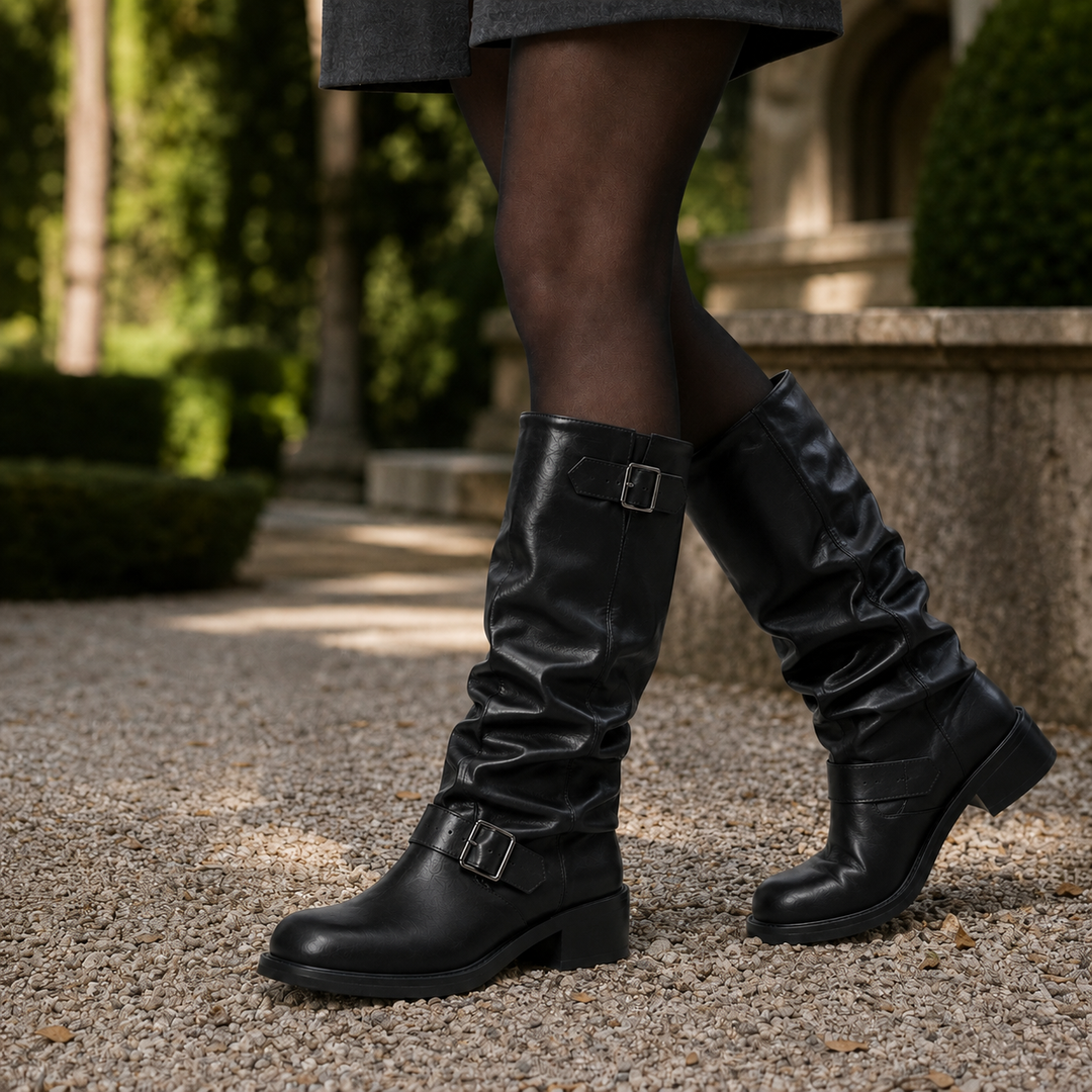 Women's Stylish Biker Boots Black