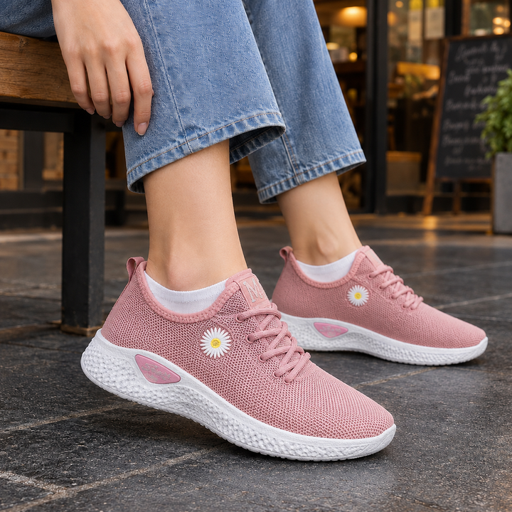 Women's Lace-Up Sneakers in Pescara-Torino Style Powder