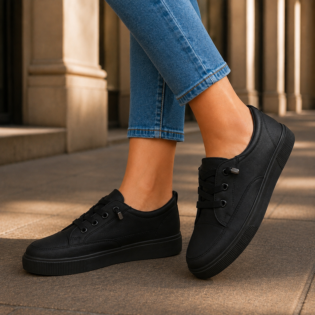 Women's Lace-Up Sneakers Black