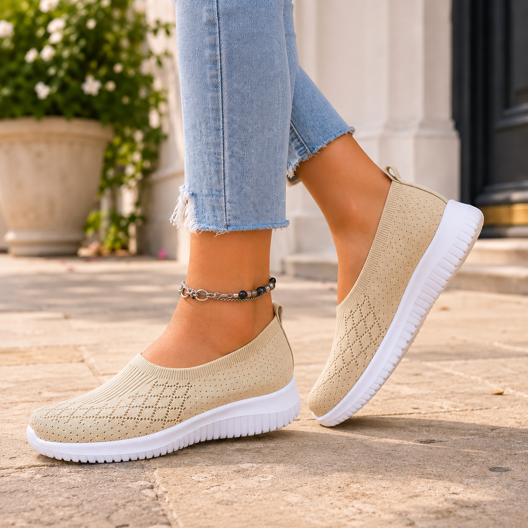 Women's Orthopedic Sneakers for Comfort and Support Cream
