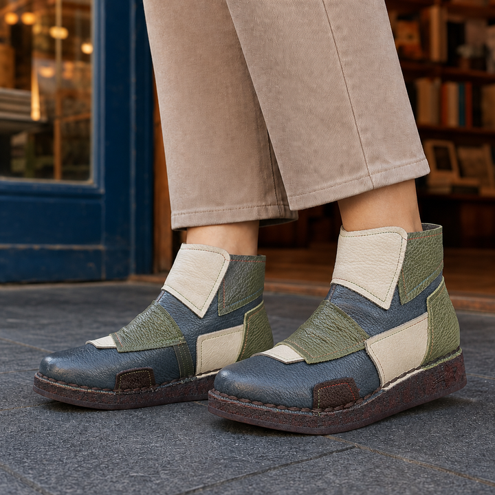 Women's Colorblock Ankle Boots Blue