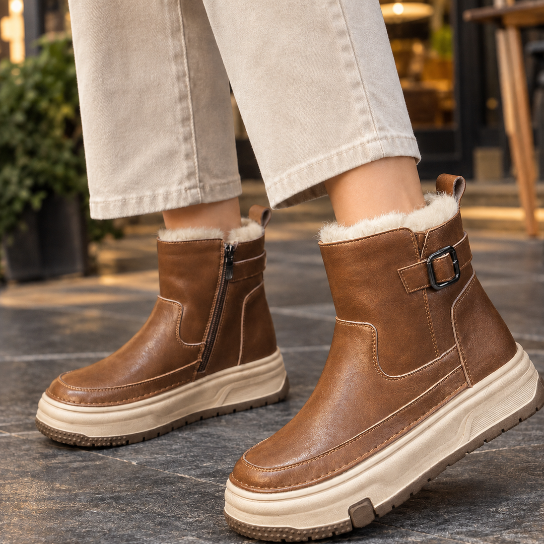 Women's Platform Ankle Boots Brown