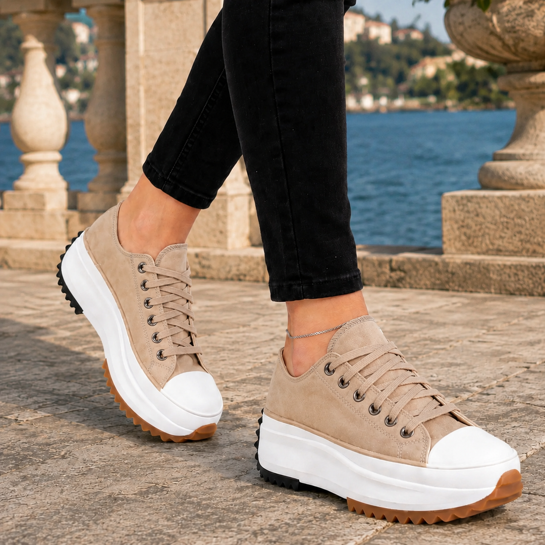 Women's Platform Sneakers Beige
