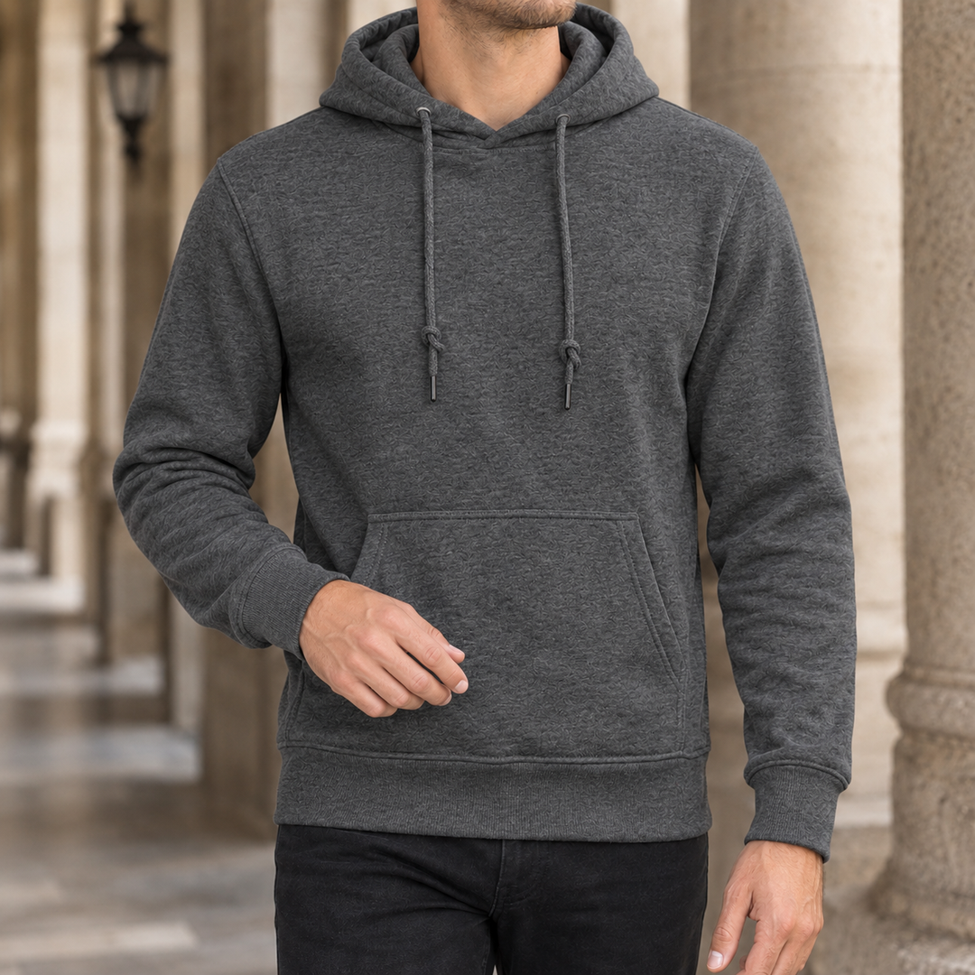 Men's Casual Pullover Hoodie Dark Gray
