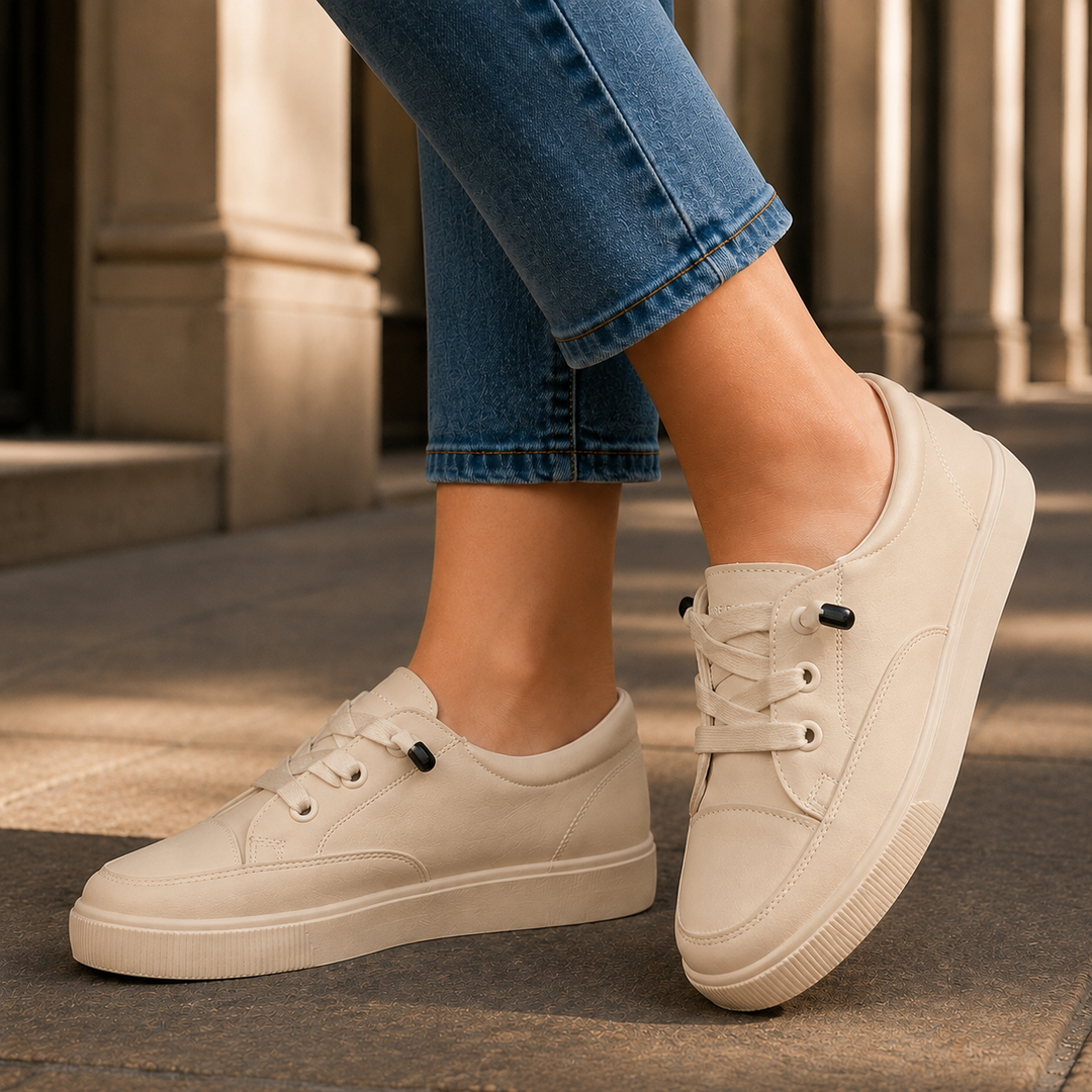 Women's Lace-Up Sneakers Beige