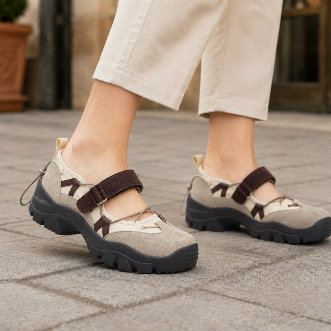 Women's Chunky Mary Jane Shoes Beige