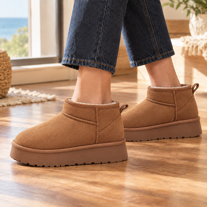 Women's Platform Ankle Boots Brown