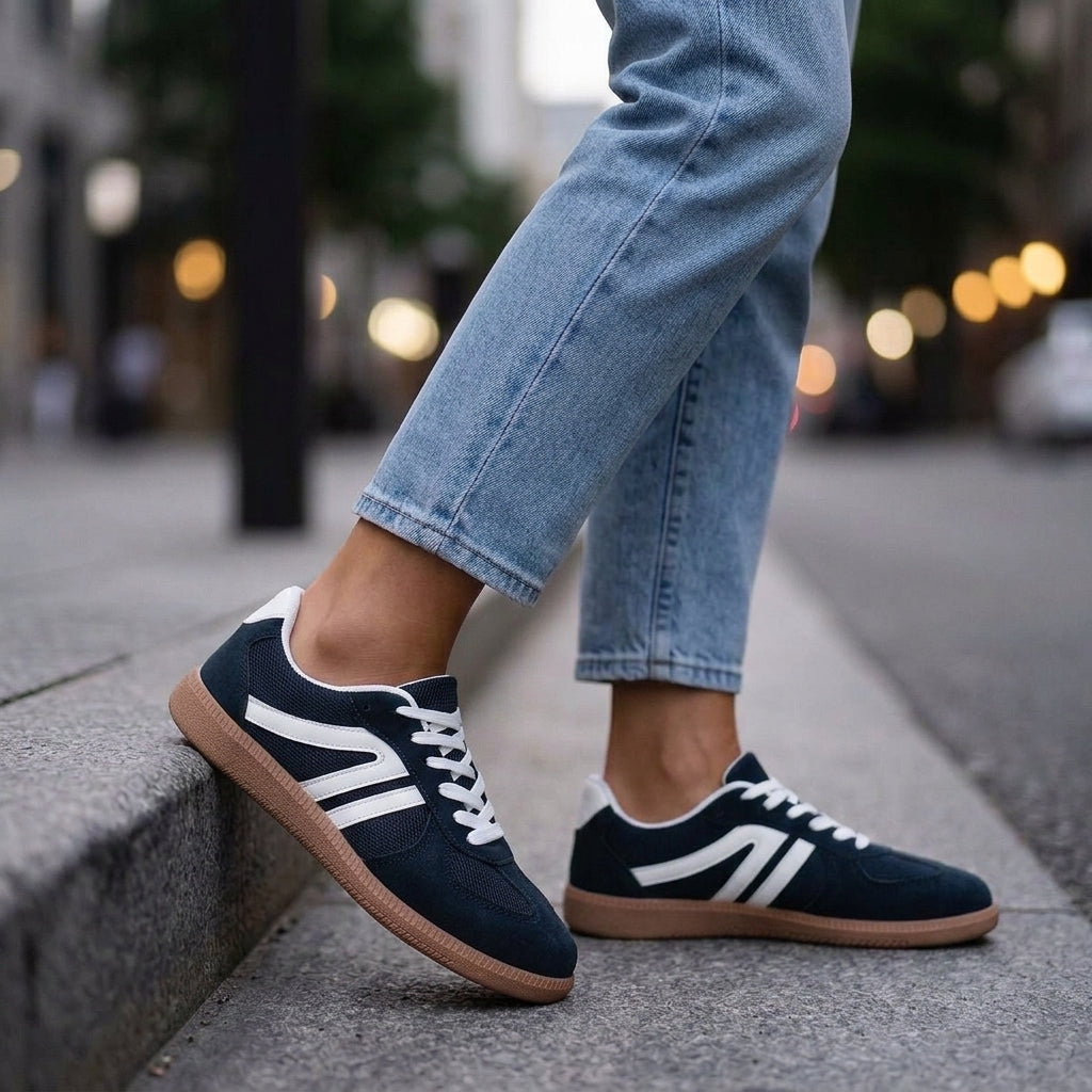 Women's Retro Sneakers Dark Blue