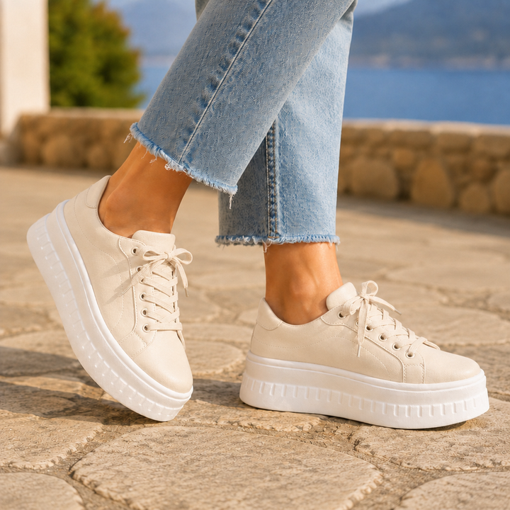 Women's Orthopedic Sneakers for Comfort and Support Beige